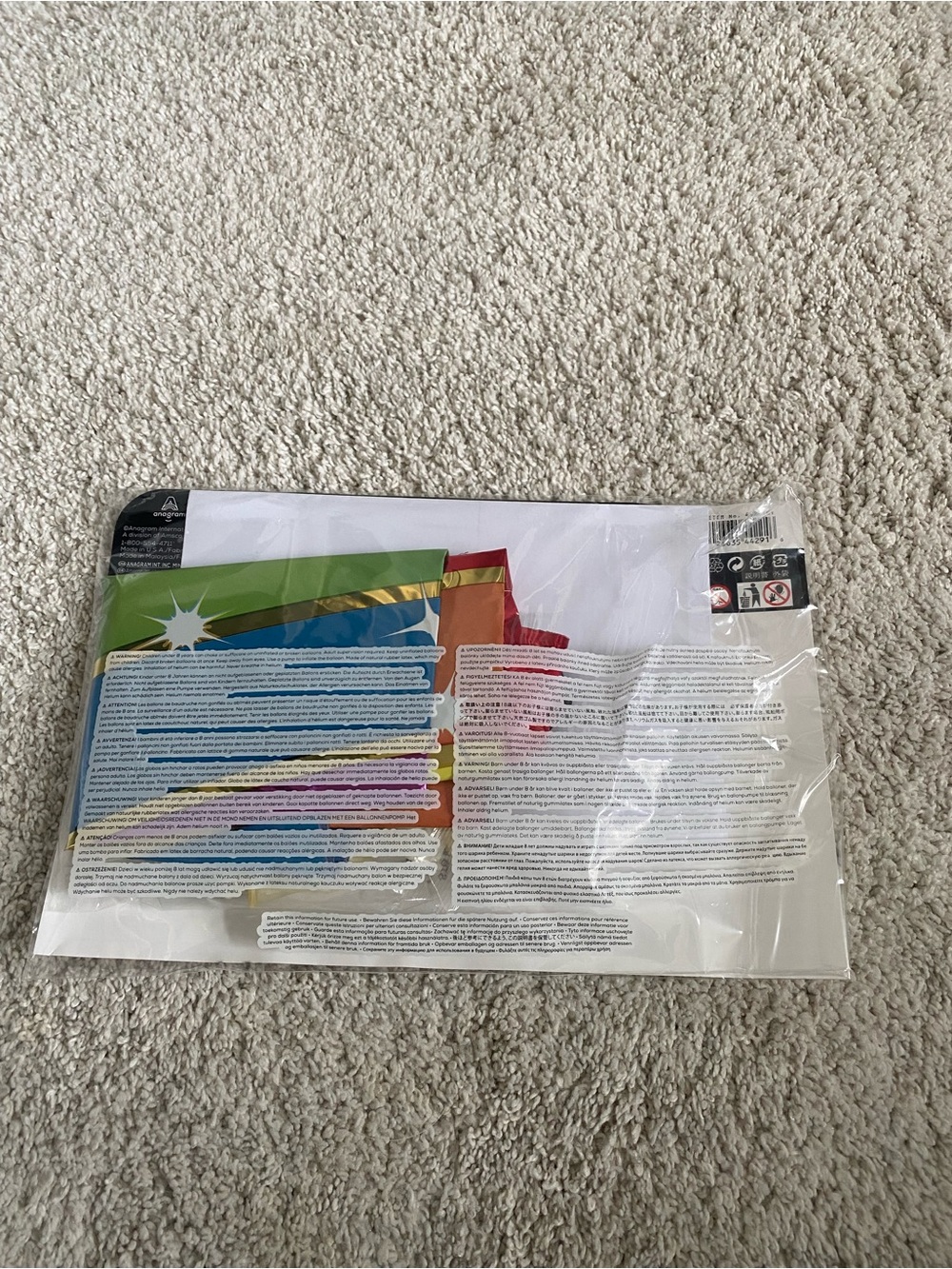 giant Anagram rainbow balloon kit with latex cloud accents 31 in x 45.5in - Picture 3 of 3